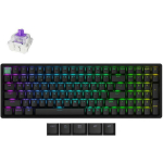 Keychron K4H-J1, traadita klaviatuur, 96%, RGB LED valgustus, 100 nuppu, USB + RF traadita + Bluetooth, must