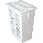Branq Pesukorv 8140119, 30 l, 37.5 cm, 25 cm, valge, plastmass, kitsas disain, zebra triibud