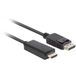 Lanberg DisplayPort HDMI kaabel CA-DPHD-11CC-0010-BK, 1 m, DP Male, HDMI Male, vaskjuhtmed, 4,95 Gbps