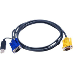 Aten 1.8M USB KVM kaabel 2L-5202UP, 1.8m, HDB, USB, 3-in-1 SPHD, sisseehitatud PS/2 USB muundur