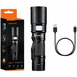 Superfire Taskulamp X60-T, 1500lm, USB, 300m, 190g, 3400mAh, 3-8h, IP34, 5 valgustusrežiimi, laadimisindikaator