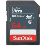 Sandisk Ultra m&auml;lukaart SDSDUNR-064G-GN3IN, 64 GB, 100 MB/s, UHS-I, 10. klass, veekindel, l&ouml;&ouml;gikindel