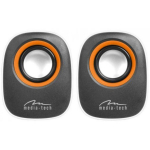 Media-Tech K&Otilde;LAR MT3137W, 6W, 150Hz - 20kHz, 1 x USB 2.0, Must-oranž-valge, Helireguleerimine, 3,5 mm pesa