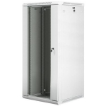 Lanberg Seinale kinnitatav rack WF01-6627-10S, 600x600mm, 27U, 60kg, IP20, klaasuks, 4 vertikaalset riba, 2 ventilaatori pesa
