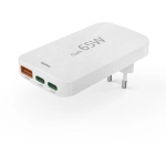 Hama 00201976 Flat Charger 220V With 2xUSB-C/USB-A 65W White
