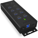 Raidsonic 7-portne t&ouml;&ouml;stuslik keskpunkt IB-HUB1703-QC3, 7 x USB 3.0, AC 120/230 V, must, QC 3.0 laadija