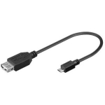 Sbox USB kaabel USB F-MICRO M, 0,1m, microUSB M, USB A F, 480 Mbit/s, punutud kaabel: Ei, v&auml;rv: must