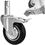 Geko Scaffolding Wheel with Brake G71542, 160mm, 40mm, 280mm, 125kg, Terasest s&uuml;damik + kumm, P&ouml;&ouml;ratav varras piduriga