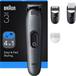 Braun 4-in-1 Grooming Kit AIO3500, 14 pikkuse sammu, 0.5-21mm, 50min t&ouml;&ouml;aeg, 10h laadimine, NiMH aku, juhtmeta
