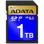 ADATA SD1TEX3L2-C SDXC m&auml;lukaart, 1TB, 1600/1200 MB/s, V30, 3. klass, 2.7-3.6V, 0-70&deg;C, must