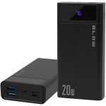 Blow PB10A 81-147#, 10000mAh, 3.7V, 22.5W, 2xUSB-A, USB-C, Micro-USB, pol&uuml;meeraku, must
