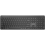 Gembird KB-WPS-03 juhtmevaba klaviatuur, 2.4G+BT, 110 klahvi, QWERTY, must, 300mAh, 150h, 10m, USB-C