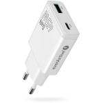 Charger GaN 1x USB-C, 1x USB Quick Charge 3.0 45W PD white