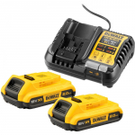 Laadija ja aku komplekt DCB1104 +2x2Ah; DCB1104D2-QW DEWALT