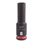 SHOCKWAVE&trade; IMPACT DUTY TRIECIENIZTURĪGAS UZGRIEŽŅU MUCIŅAS, 8 MM 3/8" IMPACT SOCKET DEEP - 1 PC, 4932480282 MILWAUKEE