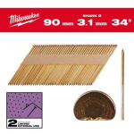 IETVARA NAGLAS, 20&deg;, D VEIDA, 34&deg; D-HEAD 90 MM / SS / G / SC2 - 2.200 PC, 4932492605 MILWAUKEE