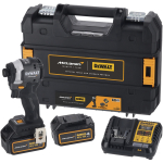 DeWALT DCF85MM2T-QW XR 18 V juhtmevaba l&ouml;&ouml;giv&otilde;ti 1/4" harjadeta mootor kuni 205 Nm p&ouml;&ouml;rdemoment 3-kiirust kuni 3800 l&ouml;&ouml;ki/min 2&times; 4 Ah Li-Ion XR akud LED-valgus T STAK kast komplekt Kollane/Must McLaren disain