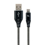 Gembird kabelis USB-C uz USB2 2m melns/balts, USB Type-A (vīrie&scaron;u) - USB Type-C (vīrie&scaron;u)