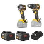 JCB JCB-18PKIT-2 Professional 18V kompaktne t&ouml;&ouml;riistakomplekt l&ouml;&ouml;ktrell-kruvikeeraja 75Nm l&ouml;&ouml;kkruvikeeraja 230Nm 2x5.0Ah akud 4.5A laadija