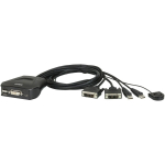 Aten KVM l&uuml;liti CS22D-A7, 2 x KVM porti, 2 x 1.2 m kaabel, USB toide, kaugjuhtimispuldi portide valik