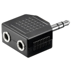 Goobay k&otilde;rvaklappide AUX adapter 11104, 3.5 mm, 1-2, 3.5 mm isane, 2 x 3.5 mm emane, must
