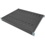Digitus Fikseeritud Paigaldusriiul DN-97645, 1U, 600mm, 50kg, must, reguleeritavad kinnitusr&ouml;&ouml;pad