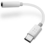 FIXED USB-C/3.5mm adapter FIXL-CJD-WH, valge, sisseehitatud DAC, mikrofoni tugi