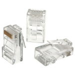 A-Lan WT001OP RJ45 pistik, Cat5e, sirge, pooll&auml;bipaistev valge, 100 tk
