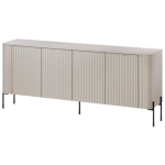 Cama Meble VERA kummut 471008, 190x40x80 cm, 4 ust, 4 riiulit, matt, tekstuurne pind, MDF uksed, puitlaastplaat, metallist jalad