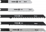 Vorel Saevesaagide terad 27834, 5tk, 100mm, 76mm, 70mm, HCS, teras 65Mn, HSS, M2, 1.2mm, 1.5mm, 1.0mm, 0.8mm, puit, teras