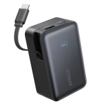 Kompaktne ja praktiline premium-klassi v&auml;line akupank 2 sisseehitatud USB-C ja Lightning kaabliga 10000 mAh 30 W must A1638H11 Anker Nano