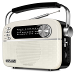 Retrostiilis kaasaskantav FM raadiok&otilde;lar Bluetoothiga 3W AM SW USB microSD AUX valge SV-020439 SVEN