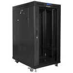 Lanberg Rack kapp 19" vabast seisev 22U/800x1000, FF01-8022-12BL, RAL 9004, metalltagune uks, 6 jahutusventilaatorit