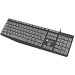 Natec klaviatuur Nautilus US Slim NKL-1507, 1.8m, 105 nuppu, USB, hall, must, kontorisse
