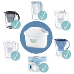Brita MX+ Pro Pure Performance filter 1051763, 6 tk, 150 L, 1 kuu, tehnopol&uuml;meer, valge, MAXTRA tehnoloogia