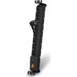 HSK DATA acar S8 FA RACK, 8 AC pistikupesa, 230 V, 3 m, 10 A, 50 Hz, 35 dB, must, l&uuml;liti, riiulikinnitus