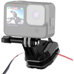 PULUZ mootorratta tuuleklaasi klamber PU942B, must, 7x7x6 cm, ABS/alumiinium, sobib DJI Osmo Action 4, GoPro Hero 12