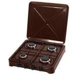 Ravanson K-04BR laua gaasipliit, 4 tsooni, 6560 W, mehaaniline juhtimine, pruun, 49.5x54x10.5 cm