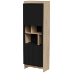 Cama Meble PORTO 473525 vitriinkapp, 59x38x180 cm, tamm/must, 2 ust, 3 riiulit, MDF, puitlaastplaat, matt