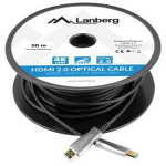 Lanberg CA-HDMI-20FB-0500-BK optiline HDMI-kaabel, 50m, HDMI isane/isane, 4K, 18Gbit/s, HDR, ARC, 3D, must