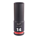 SHOCKWAVE&trade; IMPACT DUTY TRIECIENIZTURĪGAS UZGRIEŽŅU MUCIŅAS, 14 MM 3/8" IMPACT SOCKET DEEP - 1 PC, 4932480288 MILWAUKEE