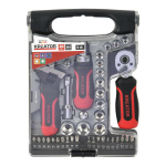 Padrunv&otilde;tmete komplekt 40 tk, KREATOR, KRTH30109, Max. socketi l&auml;bim&otilde;&otilde;t: 21.6 mm, Hoidmise t&uuml;&uuml;p: Plastmassist kohver