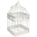 Besk Dekoratiivne Lindude Pesakast 9125267, 14x14x25cm, antiikvalge, metall