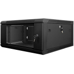 Lanberg Seinale kinnitatav rack 19 4U WF01-6604-10B, 600mm, 600mm, 290mm, 60kg, IP20, klaasuks, 2 ventilaatoriava