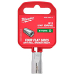 Milwaukee 4932500313, 1/4" pesa Torx E11, sisemine ruut, kroomitud, 4 lamedat k&uuml;lge