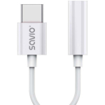 Savio AK-51 USB-C 3,5 mm heliadapter, valge, 0,11 m, sirge