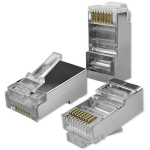 Qoltec 54556 RJ45 modulaarne pistik, CAT6, FTP, kullatud kontaktid, 100 tk