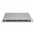 Layer 2 PoE l&uuml;liti 48 &times; GbE 32 PoE+ 4 &times; 1 GbE SFP 195 W PoE ventilaatorita 1.3&Prime; LCM rack paigaldus USW 48 PoE Valge Ubiquiti