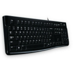 Logitech klaviatuur K120 920-002526, USB, 1.5 m, must, t&auml;issuuruses, sirge pistik, madala profiiliga klahvid, pritsmekindel