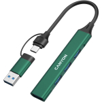 CANYON DS-02 USB jaotur s&uuml;learvutile ja arvutile 4in1 USB-C to USB-A 5Gbps CNS-TDS02GR roheline
